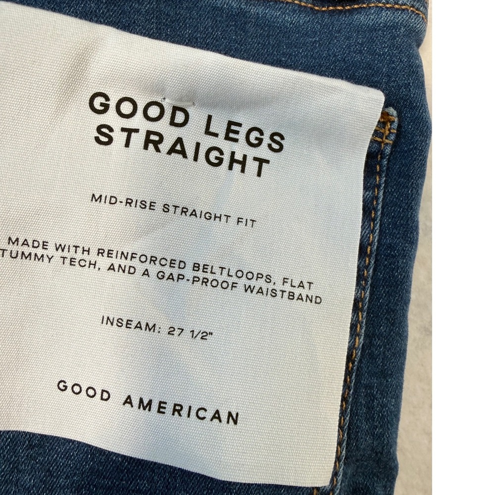 Good American Good Legs Straight Mid-Rise Jeans Blue Size 2/26 GLS873T NWT $98 - Picture 2 of 8